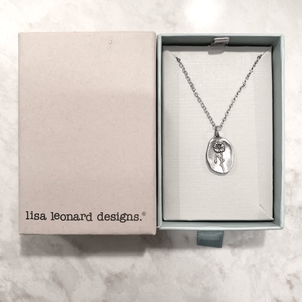 Lisa Leonard Designs Pewter August Birth Month Flower Necklace